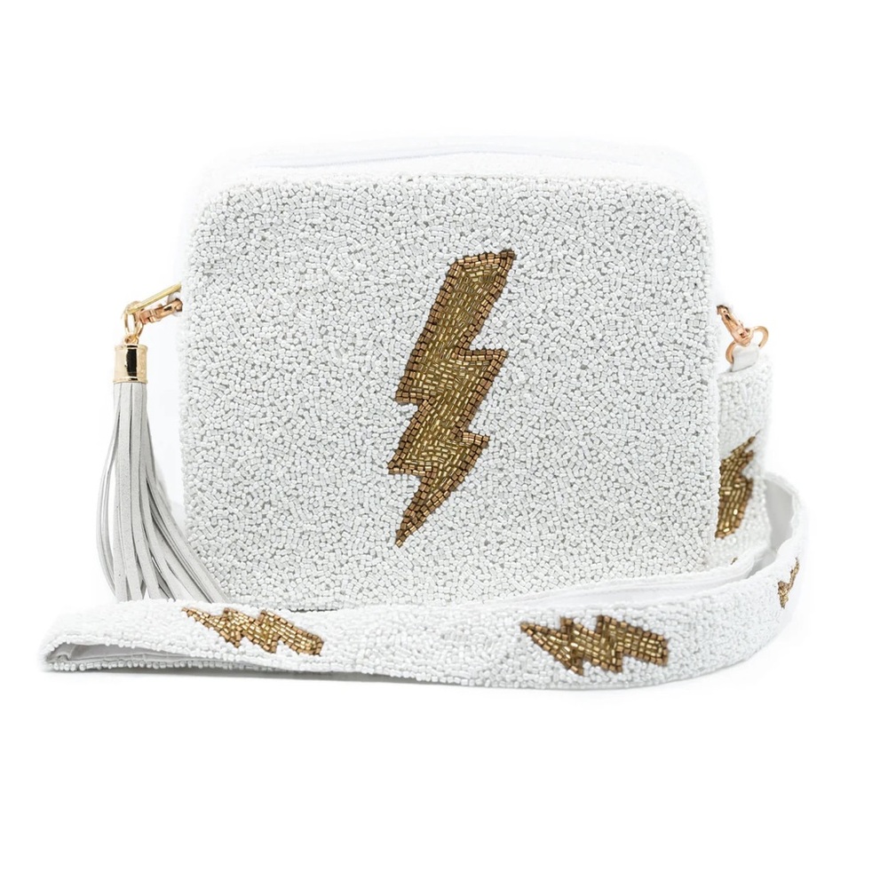 Tiana Lightening Bolt Beaded Purse